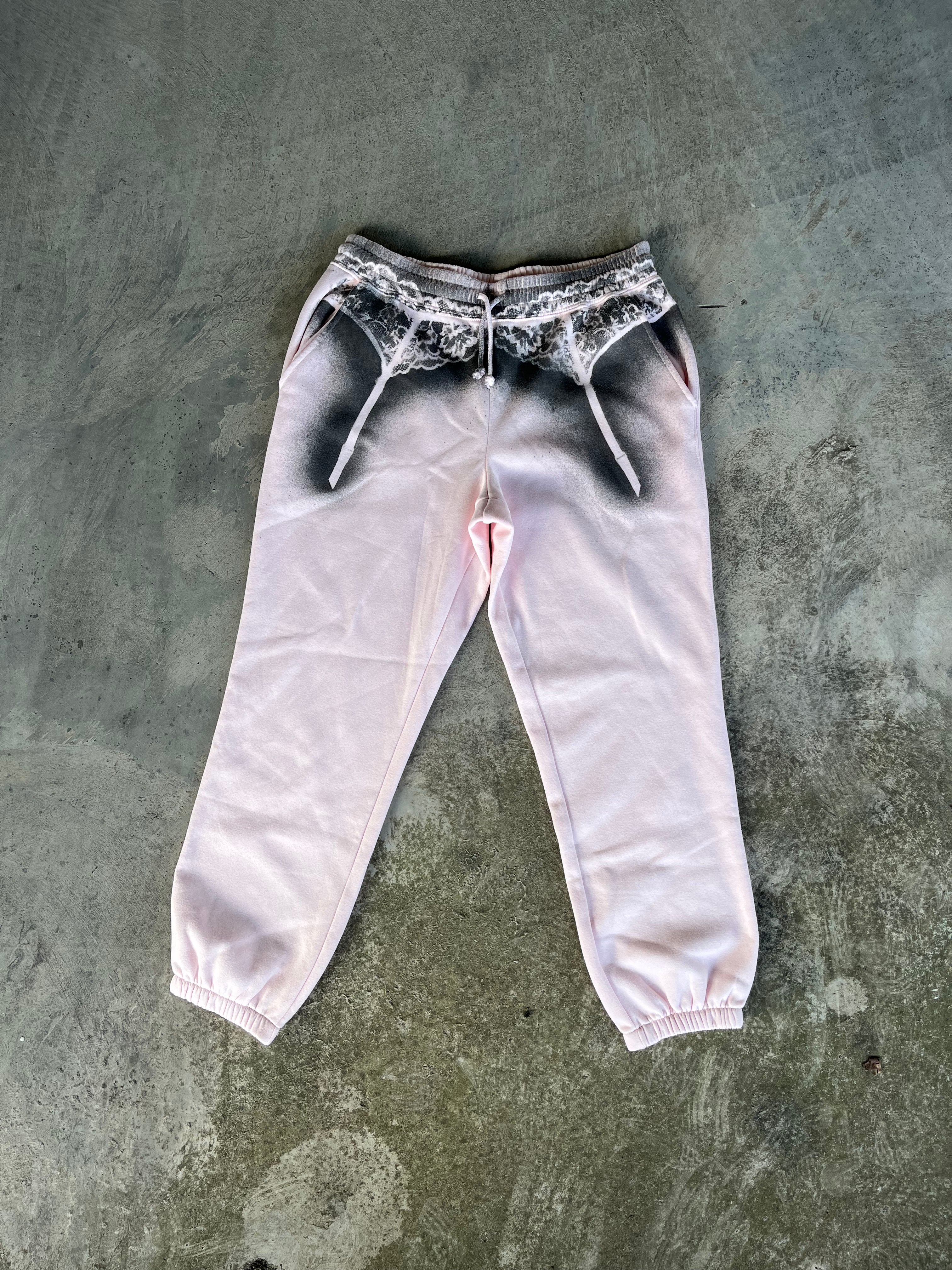 Pink Garter Sweat pants