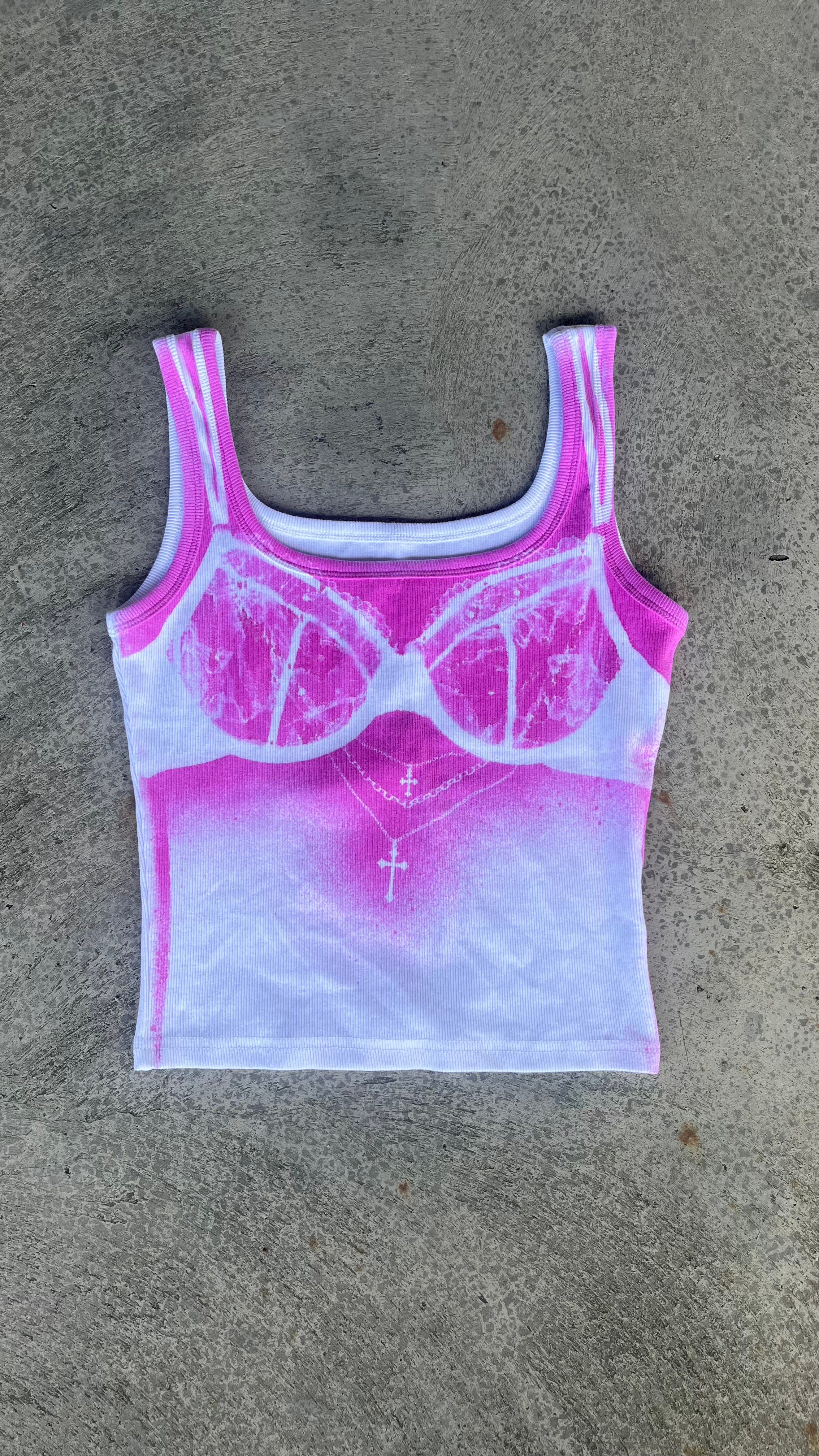 Pink bra with chains